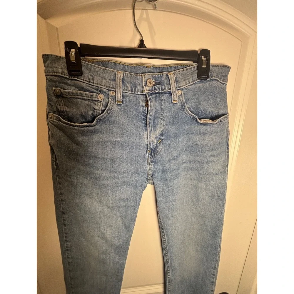 Levi's 502 Taper Jeans Blue Denim Wash Leg Stretch Size Men's 31x32. School Fall
